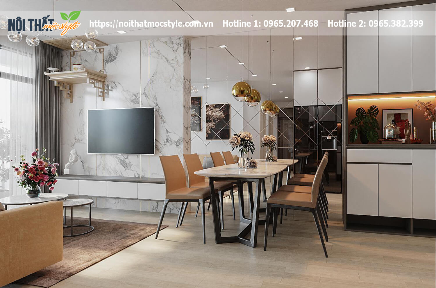 Thiết kế nội thất chung cư 70m2 dự án Vinhome Smart City hoặc Vinhomes Ocean Park