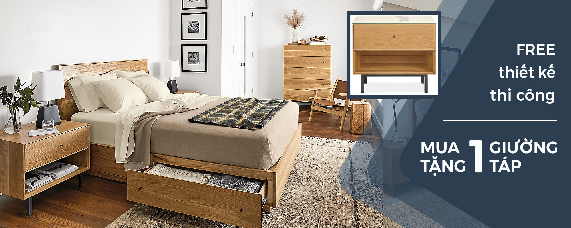 Thiết kế nội thất phòng ngủ đẹp giá xuất xưởng tại Nội thất Mộc Style