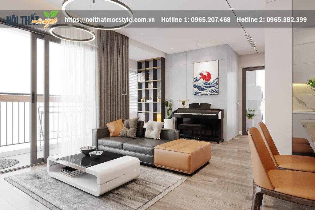 Thiết kế nội thất phòng khách đẹp dự án Vinhome Smart City