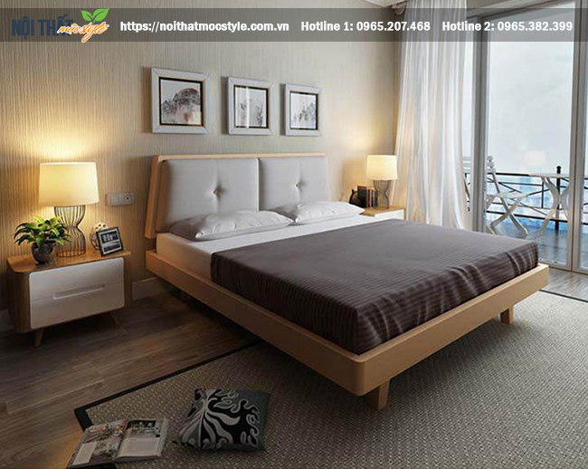 giường cao cấp gỗ sồi