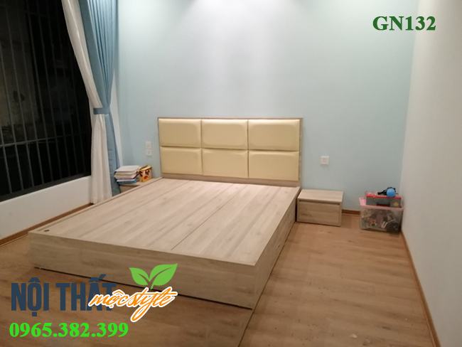 Giường ngủ GN132 màu vàng be