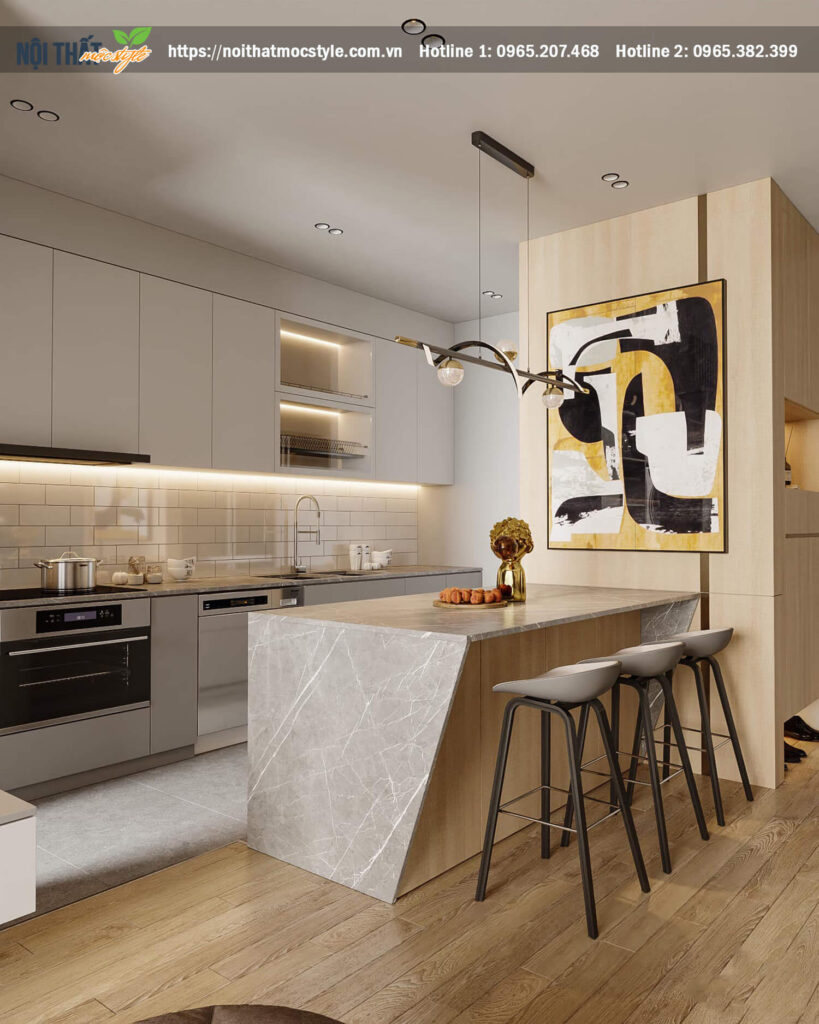 Không gian khu bếp chung cư The Zei