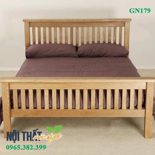 Giường ngủ gỗ sồi GN179 Giường ngủ gỗ sồi GN179