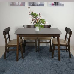 Bộ bàn ăn mango nâu CF10 màu óc chó