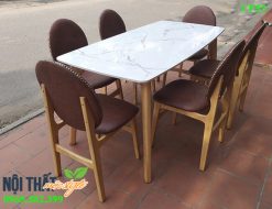 Bộ bàn ăn mặt dá hiện đại