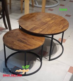 Cặp bàn trà TA04 phiên bản bàn trà mặt gỗ