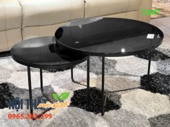 Cặp bàn trà kính TA07 màu đen