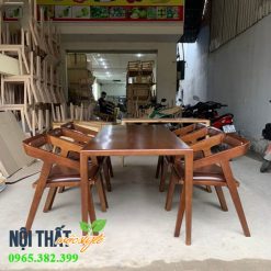 Bộ bàn ăn BA24 - bàn ăn ghế katakana màu nâu