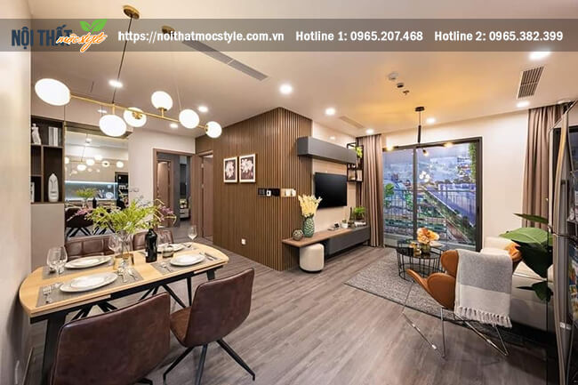 Tổng bộ không gian nội thất phòng khách hiện đại, sang trọng