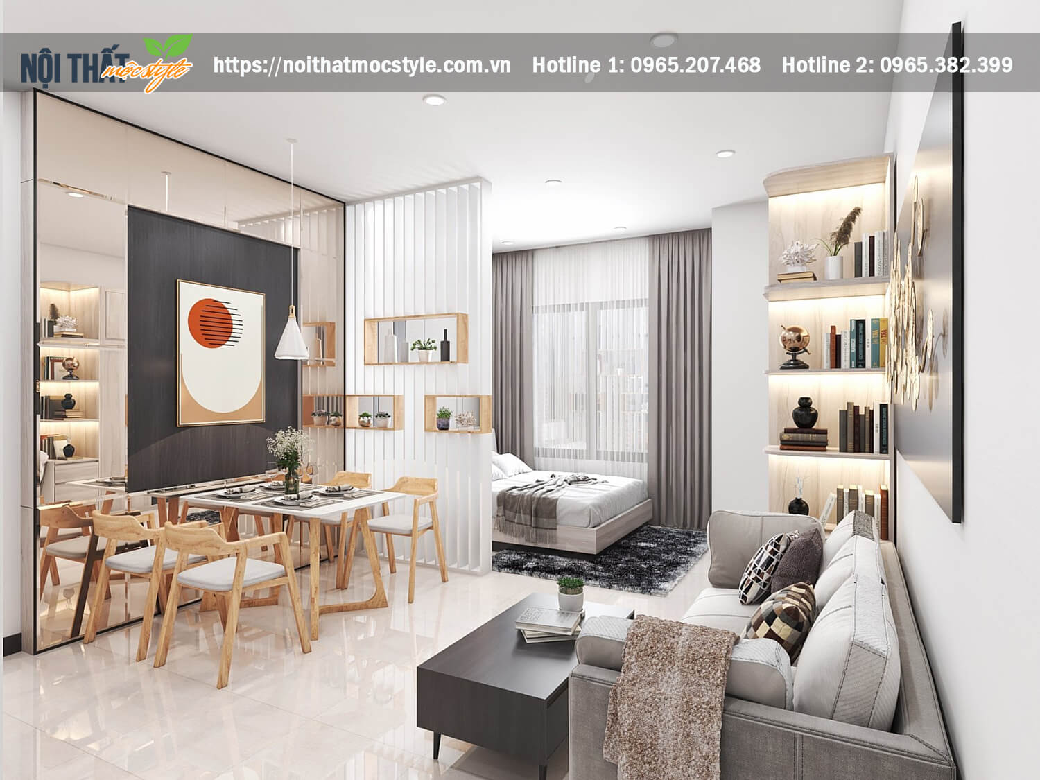 Nội thất chung cư bày trí hiện đại cơ bản, đầy đủ