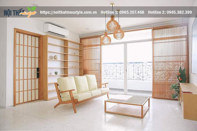 Không gian nội thất khách mộc mạc