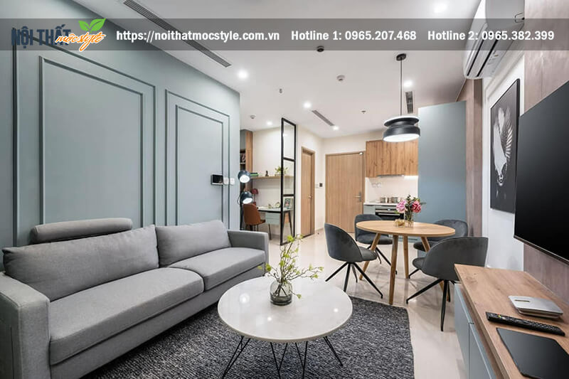 Phòng khách hiện đại, đầy đủ tiện nghi