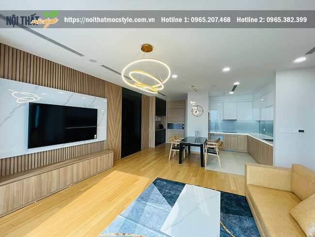 Tổng thể không gian phòng khách đương đại