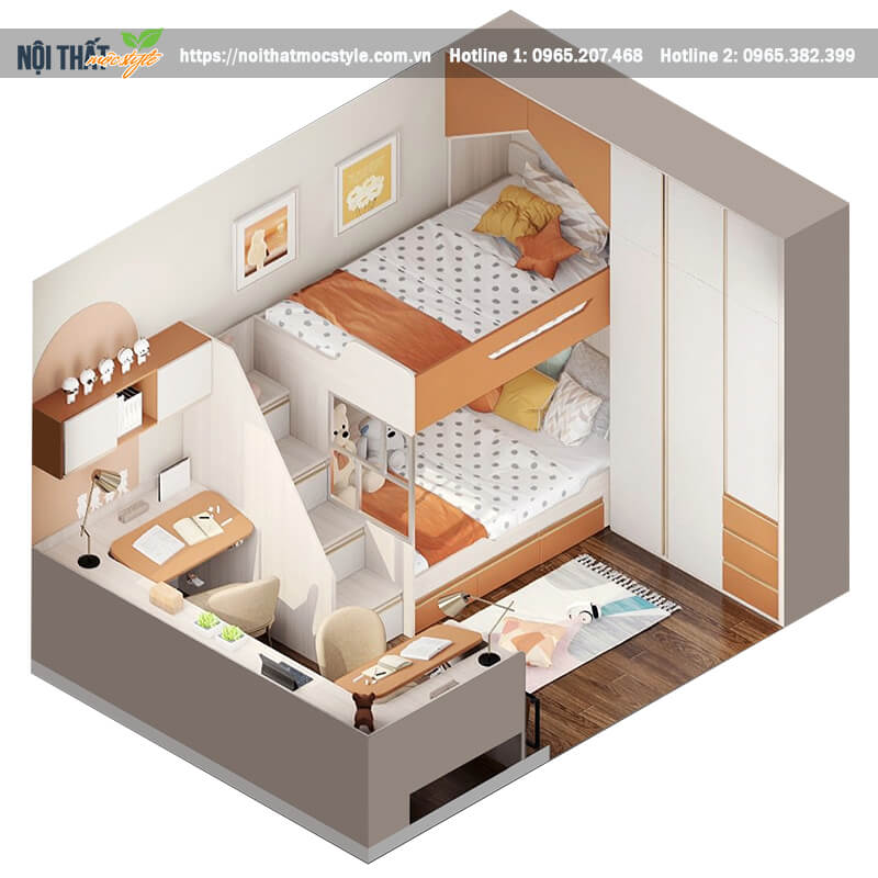 Thiết kế nội thất phòng ngủ 10m2 hẹp ngang Thiết kế nội thất phòng ngủ 10m2 hẹp ngang