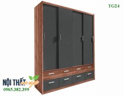Tủ quần áo TG24 với thiết kế cánh lùa và ngoại hình vô cùng sang trọng
