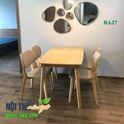 Bộ bàn ăn 4 ghế PLC hiện đại màu tự nhiên giúp không gian nhà bạn trở nên vô cùng trẻ trung,