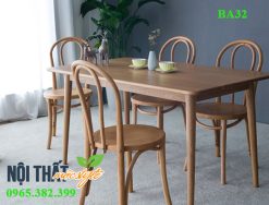 Mẫu bàn ăn kết hợp với ghế gỗ thonet 18 vừa dịu dàng, tinh tế, vừa vô cùng thẩm mỹ
