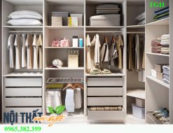 Chiếc tủ TG11 với thiết kế chia ngăn vô cùng khoa học, tiện lợi mà vẫn đảm bảo được tính thẩm mỹ