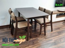 Bộ bàn ghế BA29 với sự kết hợp của ghế bella và bàn màu nâu vô cùng sang trọng, thanh lịch