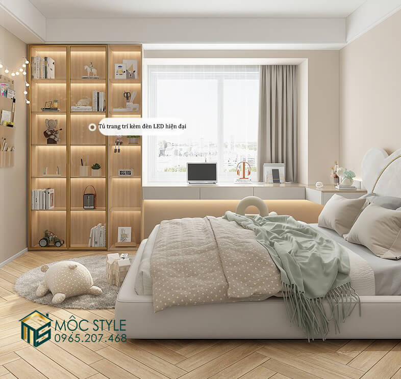 Tổng thể mẫu thiết kế nội thất phòng ngủ hiện đại