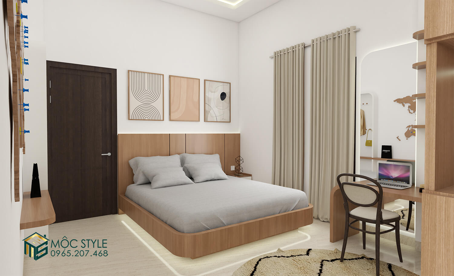 Tổng quan căn phòng tân hôn của đôi vợ chồng trẻ