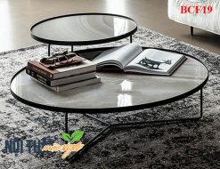 Mẫu bàn trà phòng khách BCF19 với khung chân sắt và mặt bàn sang trọng