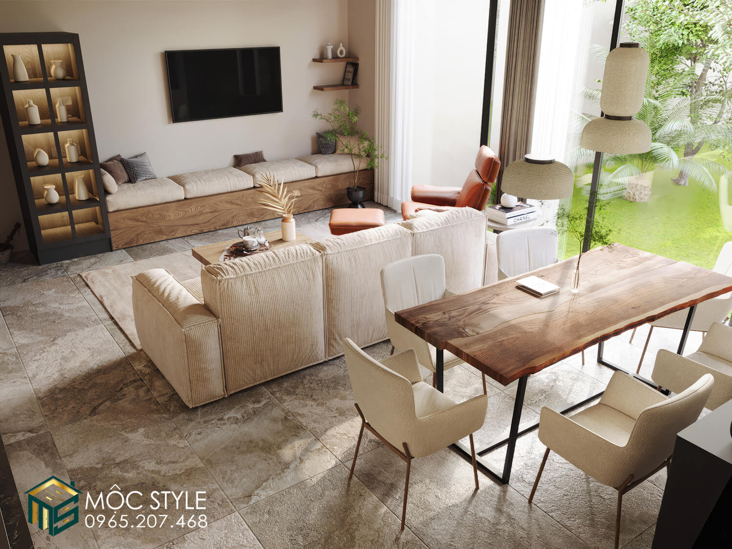 Không gian sáng sủa và nội thất sang trọng