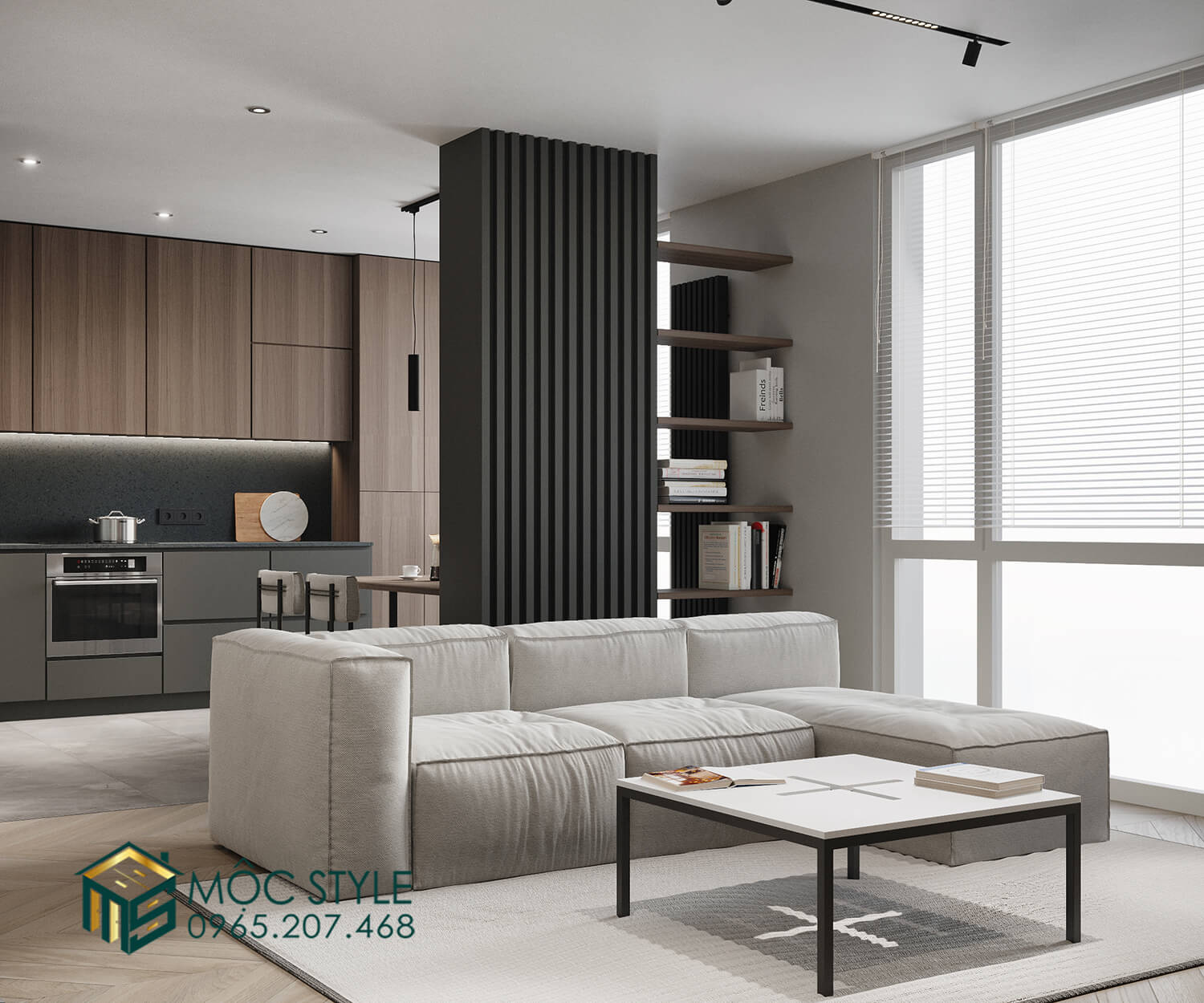 Không gian nội thất phòng khách đầy công năng