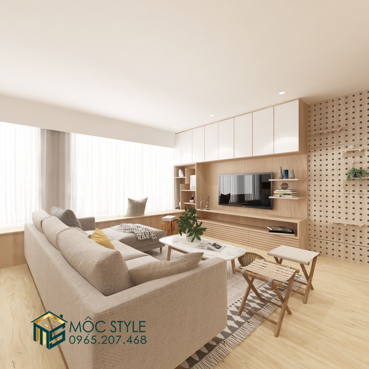 Không gian phòng khách của chung cư 2PN